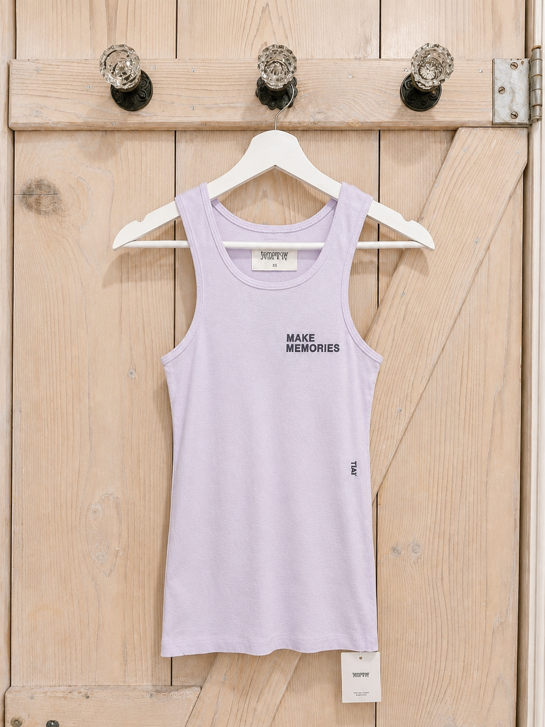 Baby Rib tank top - ultra-soft cotton - "Make Memories" embroidery