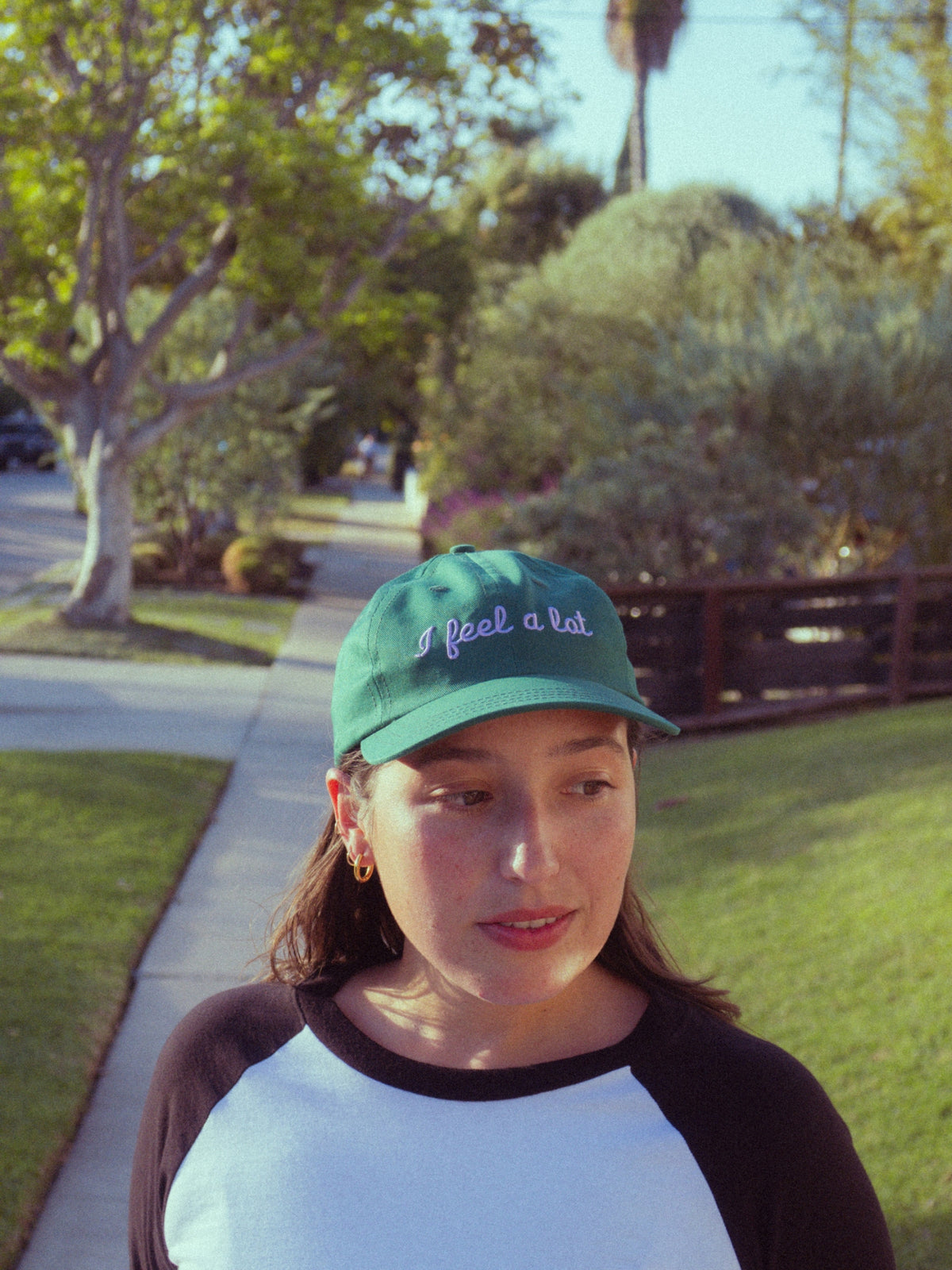 I FEEL A LOT Baseball Hat - Hunter Green/Lavender