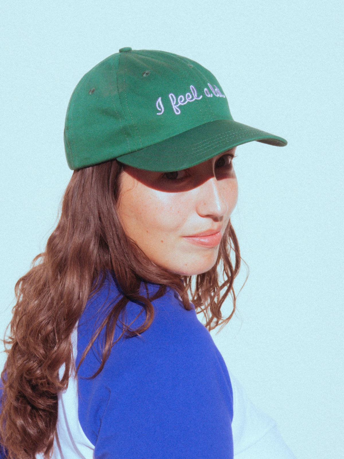 I FEEL A LOT Baseball Hat - Hunter Green/Lavender