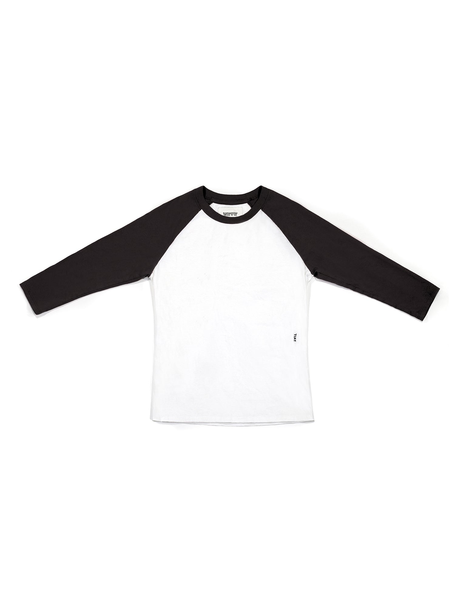 Slim Fitted Raglan Baseball T-shirt - Black/white