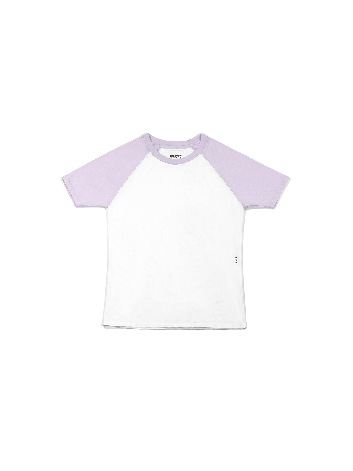 Short Sleeve Raglan Baseball T-shirt -   Lavender/White