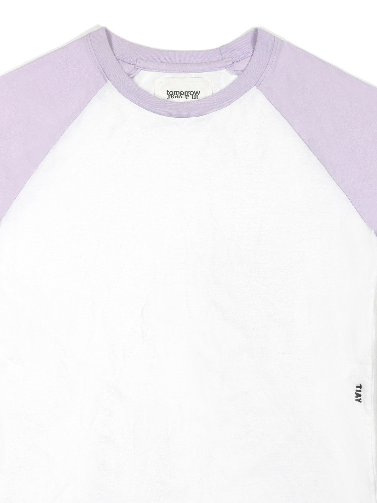 Short Sleeve Raglan Baseball T-shirt -   Lavender/White