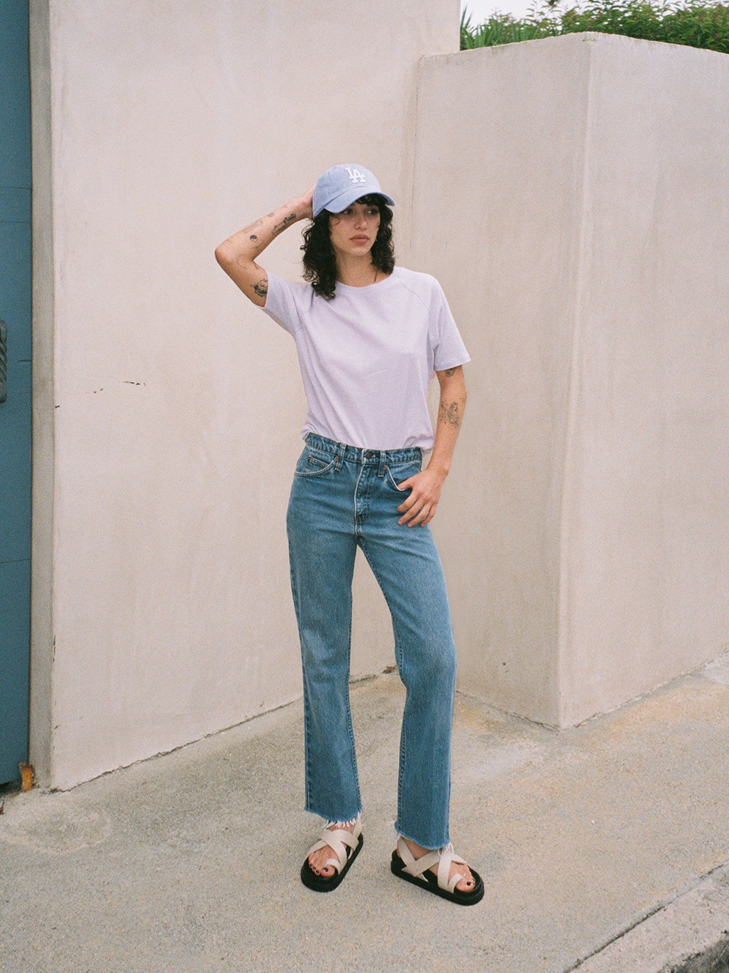 Monochrome Slim Fit Raglan T-shirt - Lavender