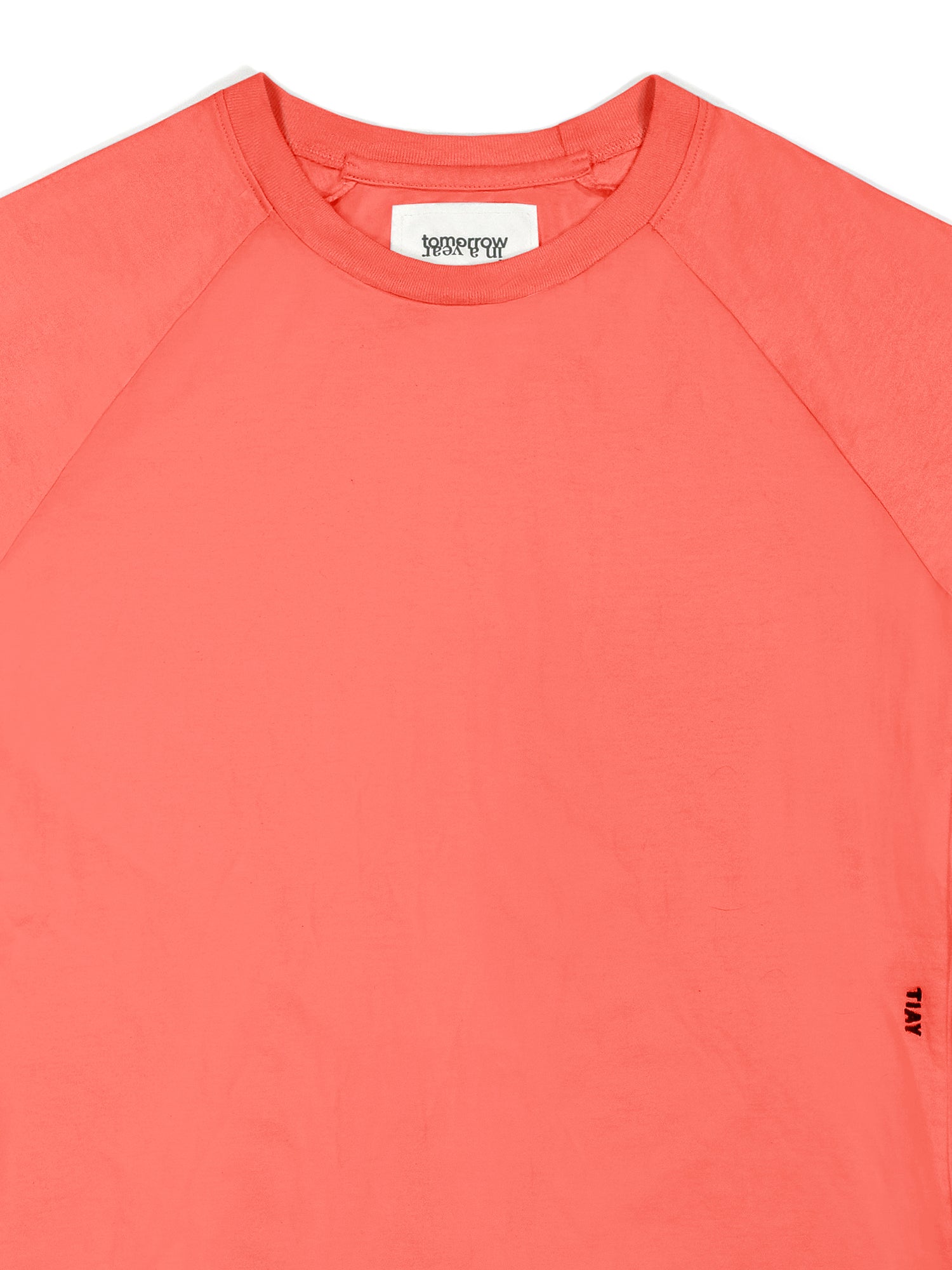 Monochrome Slim Fit Raglan T-shirt - Coral