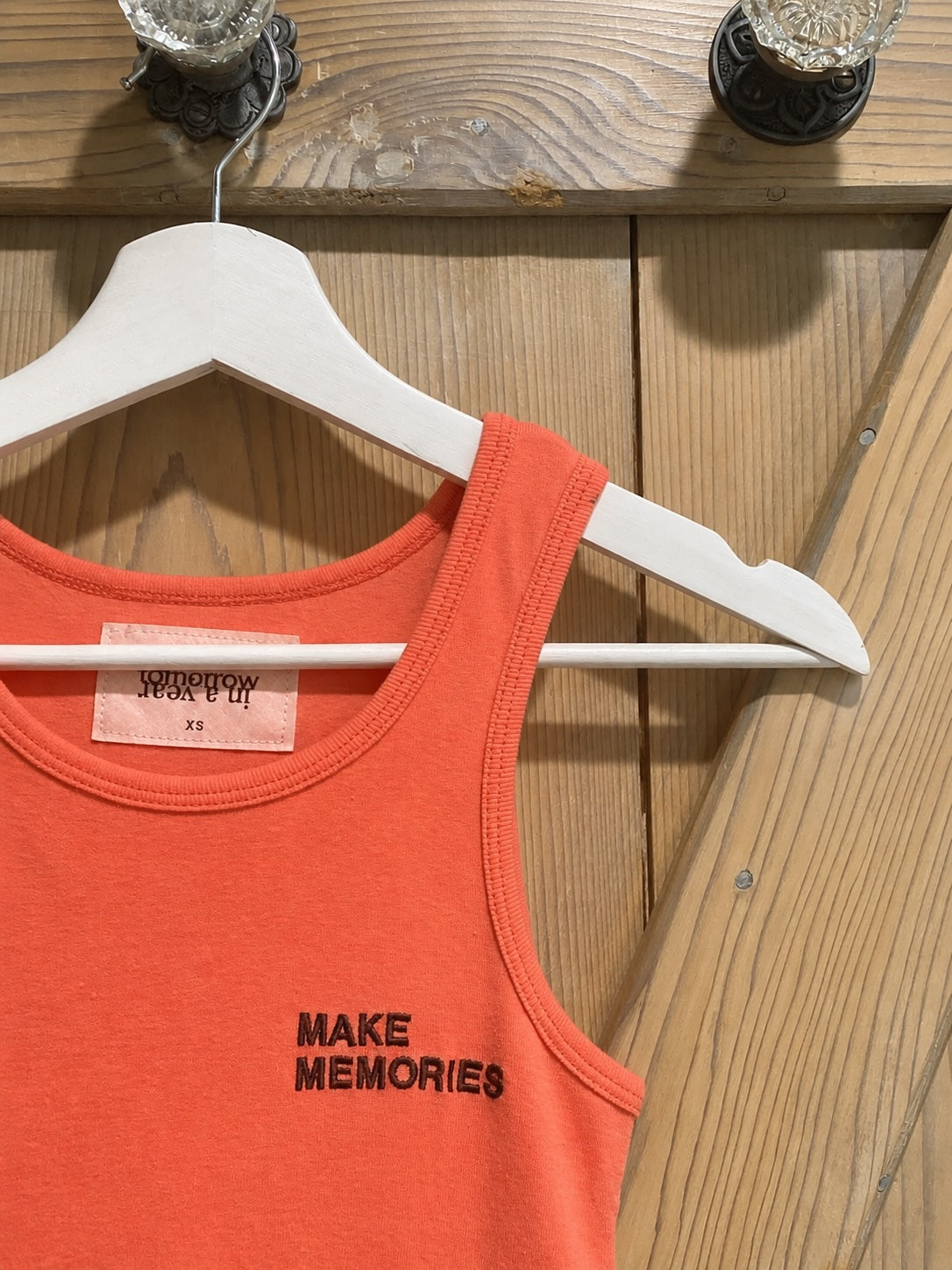Baby Rib tank top - ultra-soft cotton - "Make Memories" embroidery