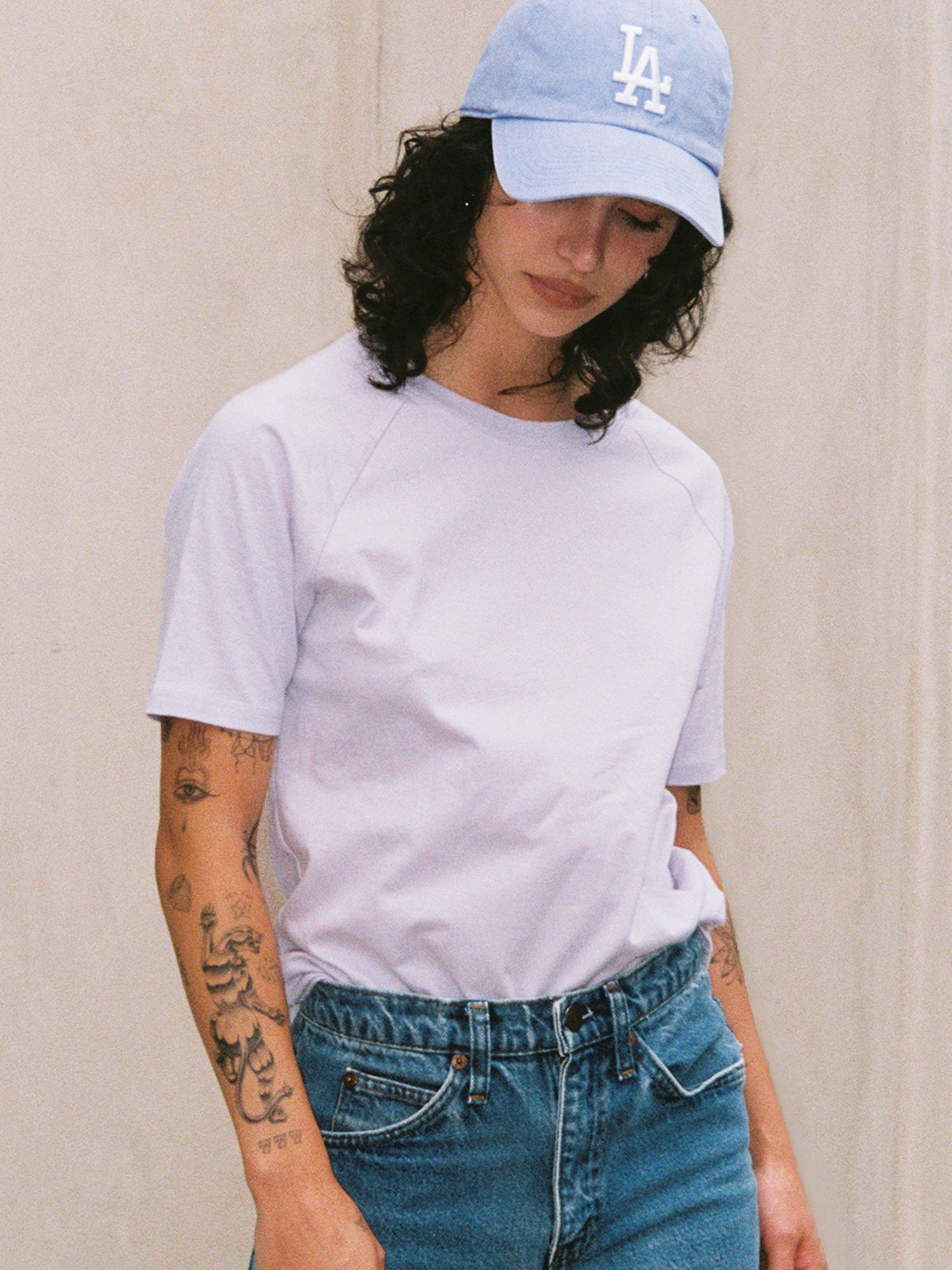 Monochrome Slim Fit Raglan T-shirt - Lavender