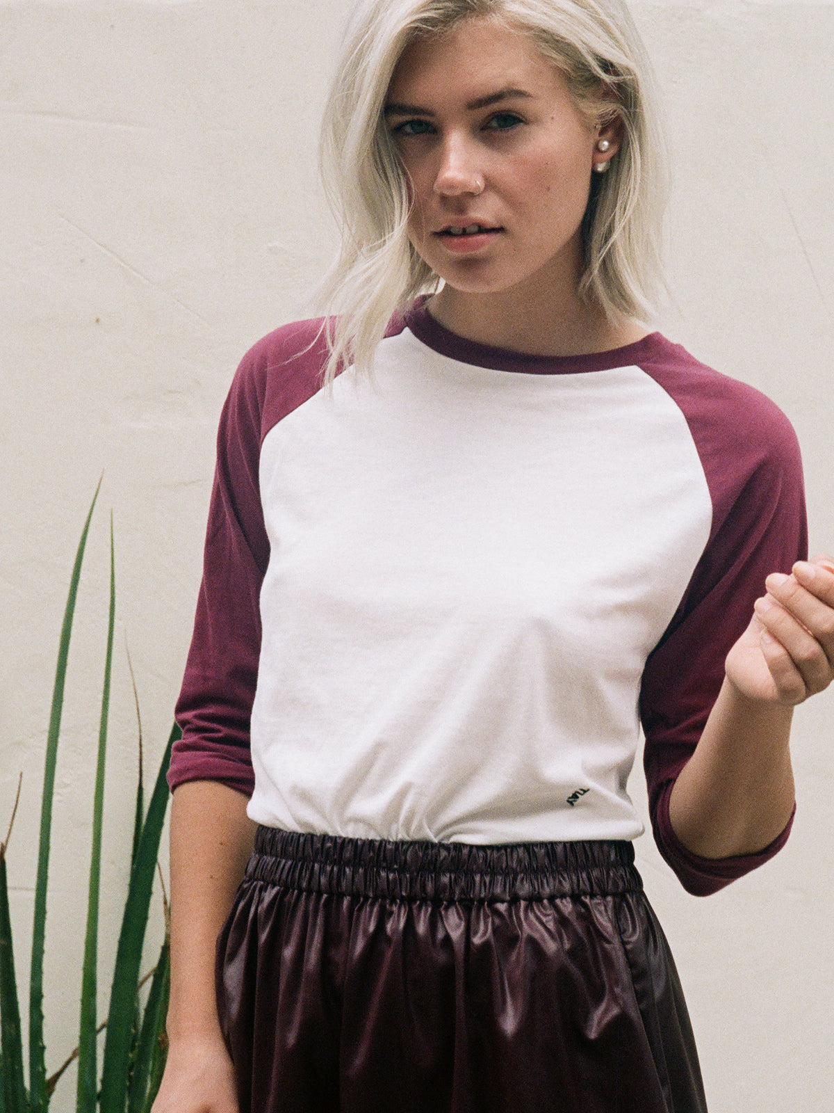 Relaxed-Fit Raglan Baseball Tee For Women