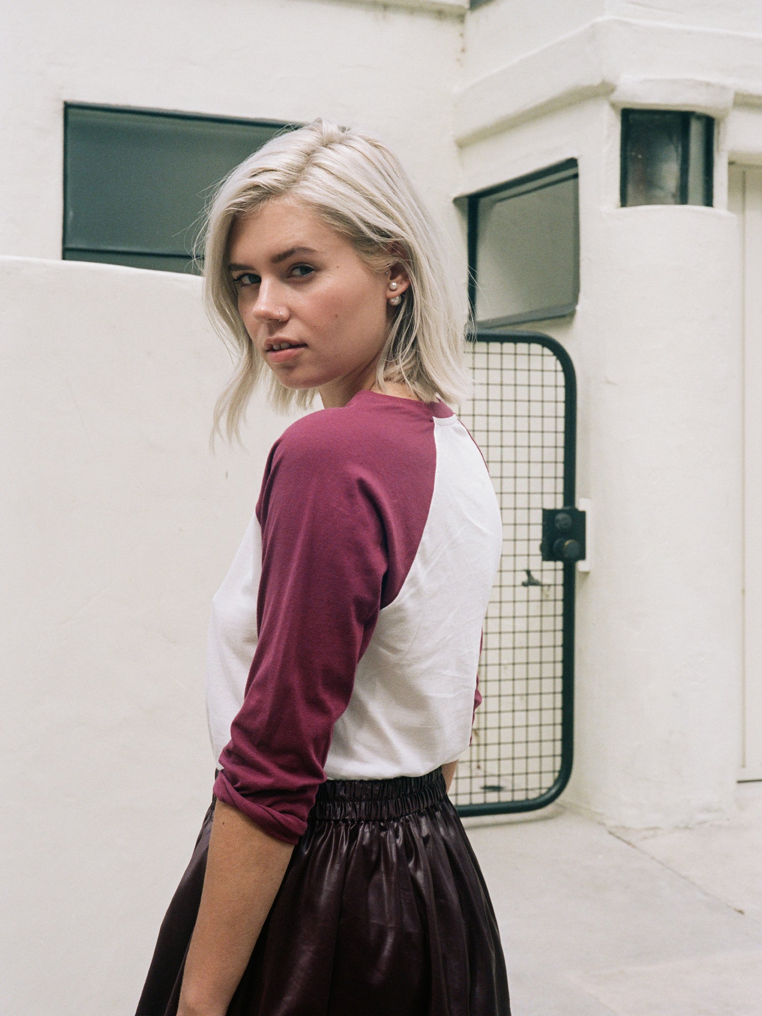 two tone baseball tee